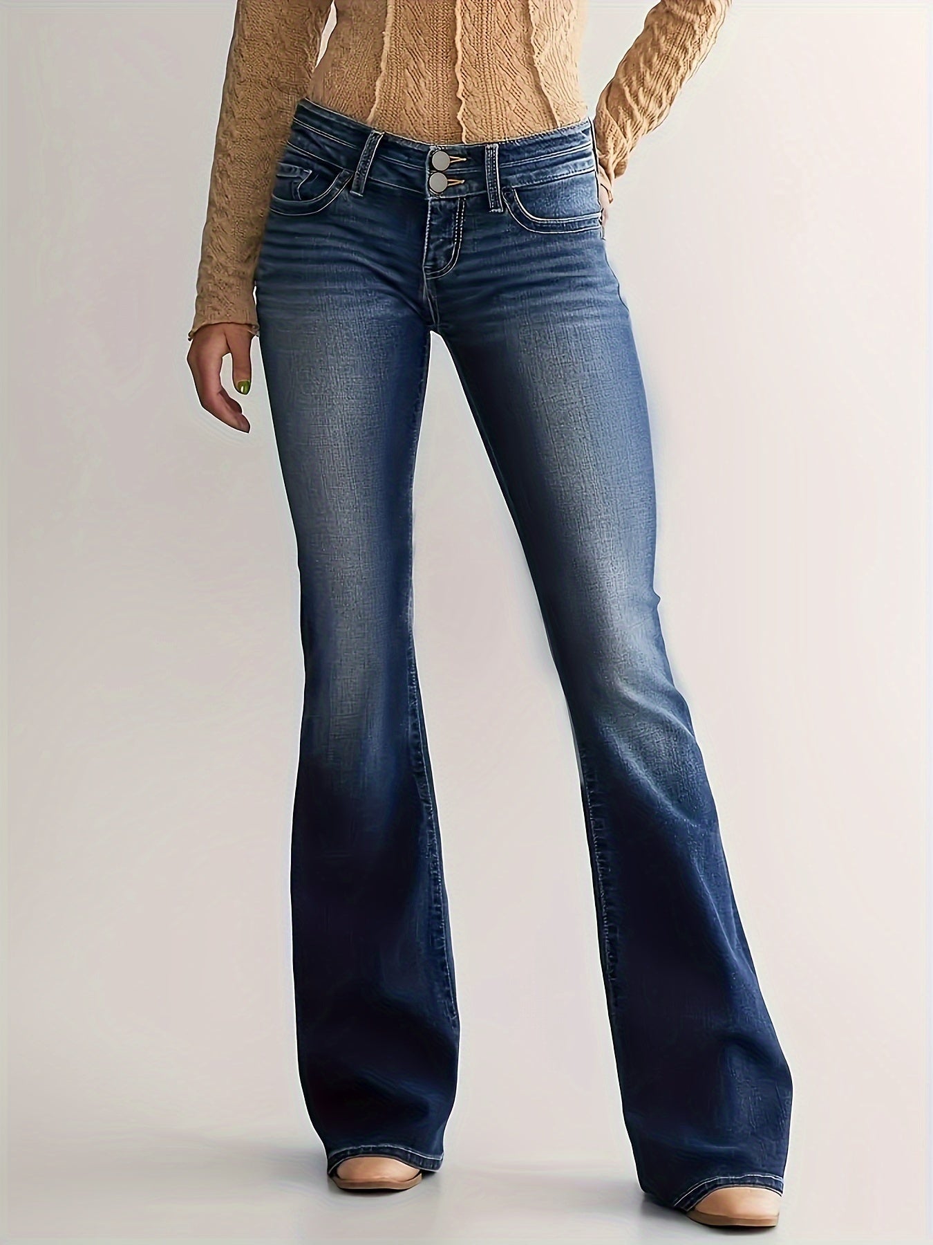Hoge taille flared leg jeans: trendy, comfortabel en veelzijdig - Shop nu! afbeelding 2