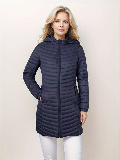 Stijlvolle gewatteerde jas met capuchon, ideaal voor herfst en winter afbeelding 6