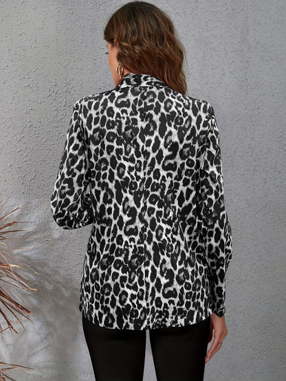 Stijlvolle Luipaardprint Blazer van Katoenmix | Elegante en veelzijdige toevoeging aan je garderobe afbeelding 4