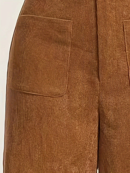 Vintage corduroy broek met hoge taille afbeelding 8