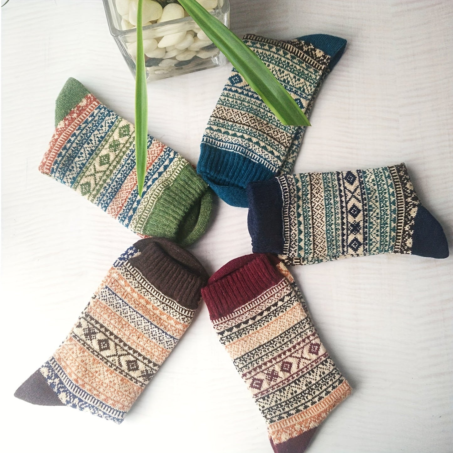 Koop nu: Set van 5 dikke dames sokken voor het ultieme comfort in stijl afbeelding 2