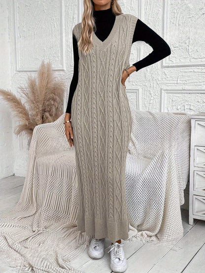 "Luxe Gebreide Maxi-jurk met V-hals - Elegant en Comfortabel | Perfect voor Zomer" afbeelding 10