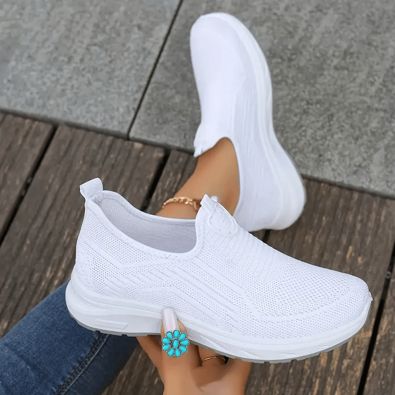 Casual mesh sneakers in effen kleur afbeelding 9