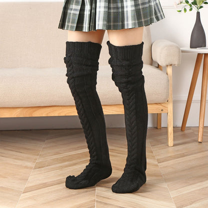 Effen Kleur Kabelbrei Sokken - Warm & Stijlvol voor de Winter! Ontdek de 100% Acryl Collectie afbeelding 7