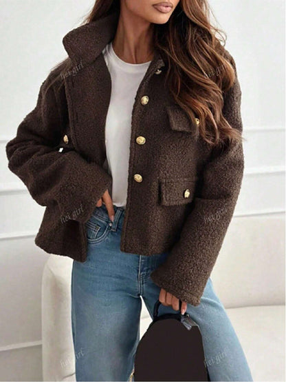 Kort vest met reverskraag en oversized mouwen