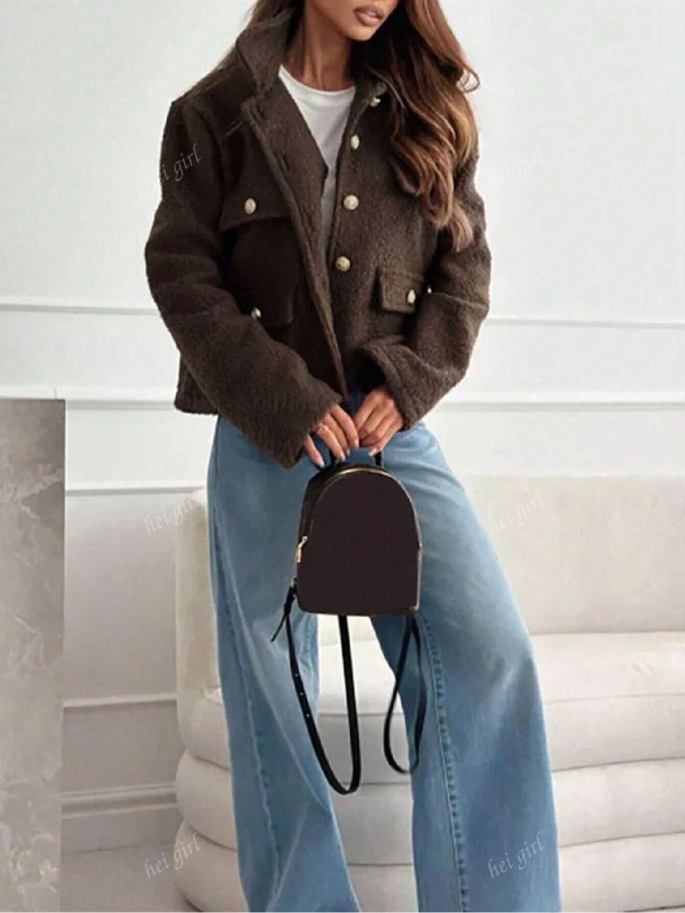 Kort vest met reverskraag en oversized mouwen