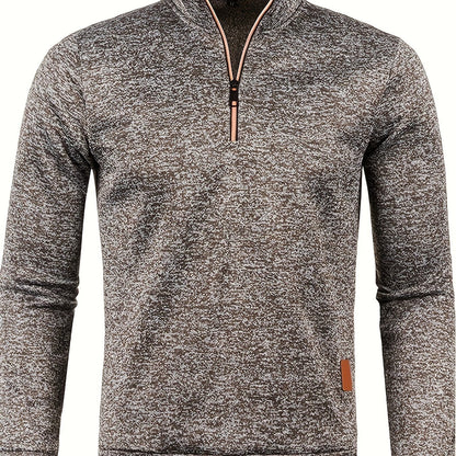 Heren fleece trui met halsrits