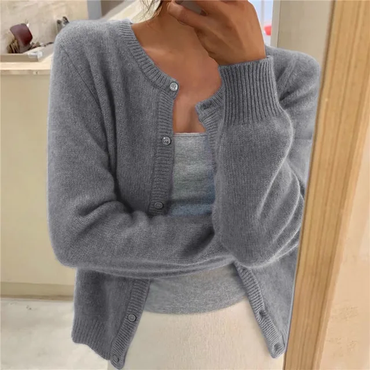 Emma | Effen kleur gebreid damesvest