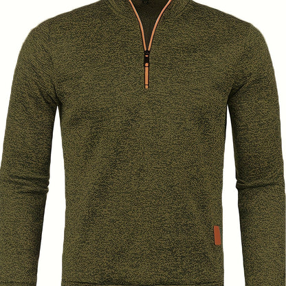 Heren fleece trui met halsrits