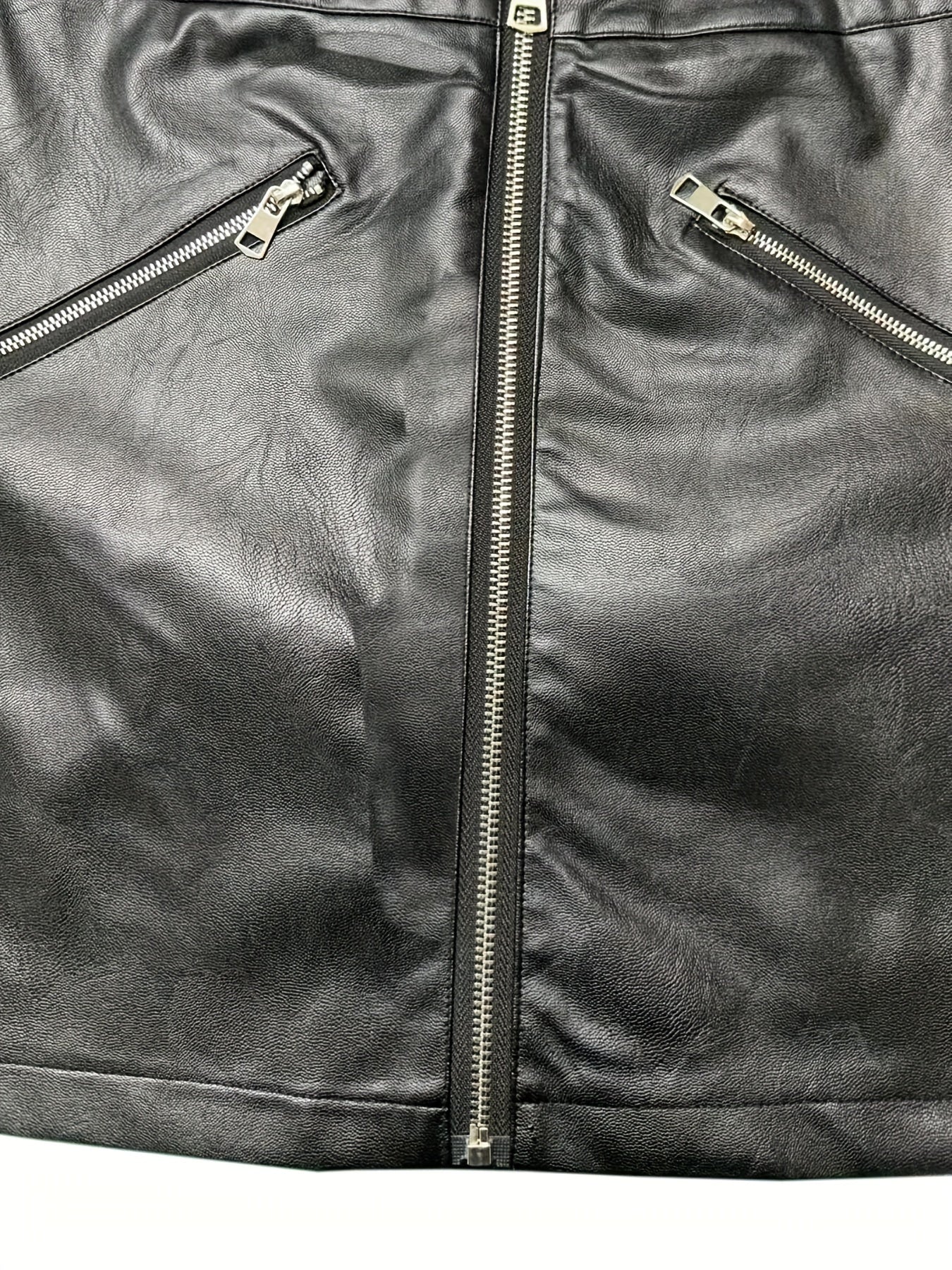 Stijlvolle hoge taille PU-leren rok met rits | Herfst & winter must-have afbeelding 4