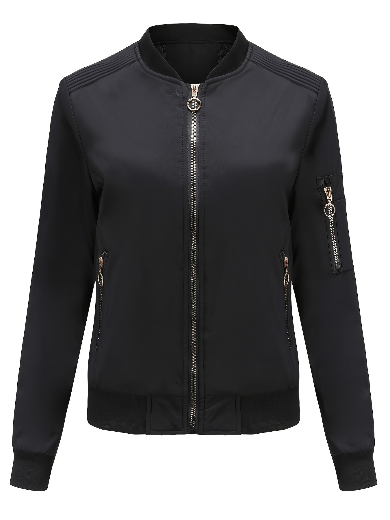Effen bomberjack van hoogwaardige katoenmix | Casual en stijlvol | Perfect voor herfst en winter afbeelding 3