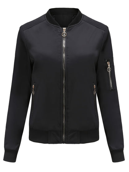 Effen bomberjack van hoogwaardige katoenmix | Casual en stijlvol | Perfect voor herfst en winter afbeelding 3