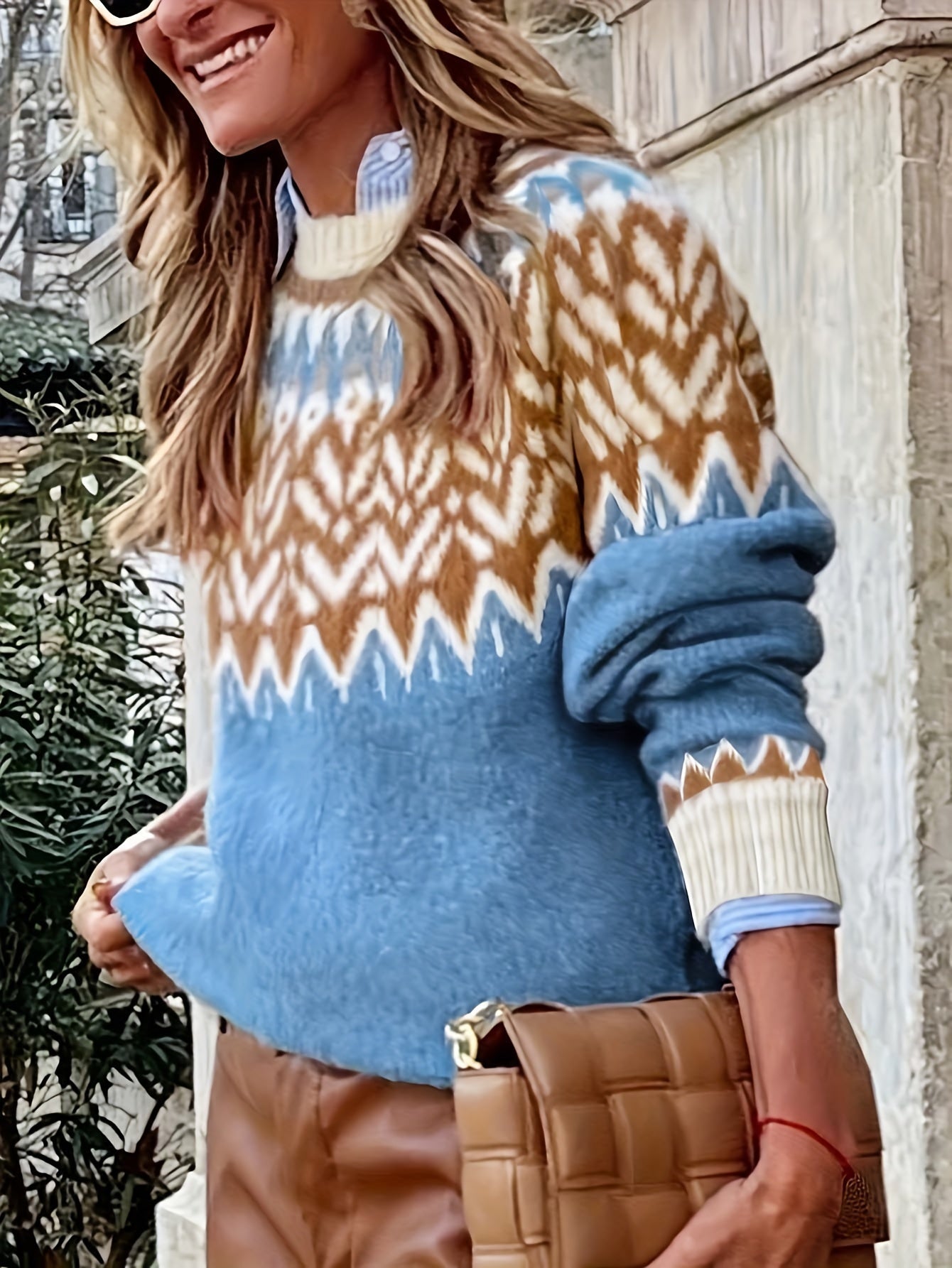 Stijlvolle dames trui met kleurblok design voor de herfst en winter afbeelding 4