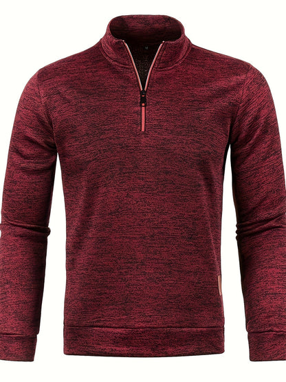 Heren fleece trui met halsrits