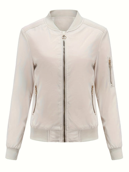Effen bomberjack van hoogwaardige katoenmix | Casual en stijlvol | Perfect voor herfst en winter afbeelding 4