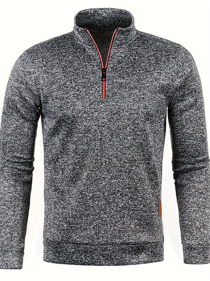 Heren fleece trui met halsrits