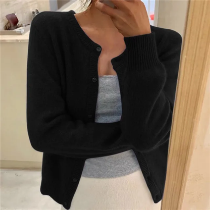 Emma | Effen kleur gebreid damesvest