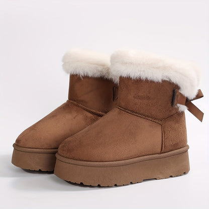 Effen damessnowboots met pluche voering afbeelding 11