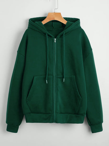 Stijlvolle herfst- en winterhoodie met korte lengte en capuchon | Comfortabele en modieuze keuze met hoogwaardige katoenmix | Verkrijgbaar in effen kleuren afbeelding 3