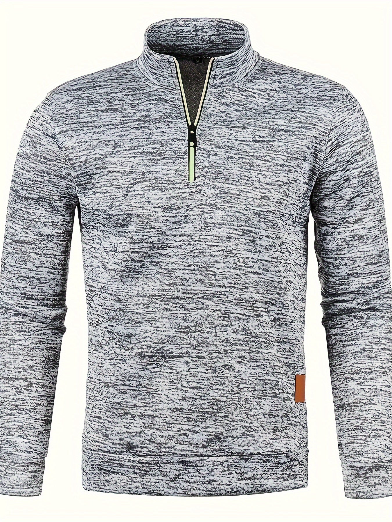 Heren fleece trui met halsrits