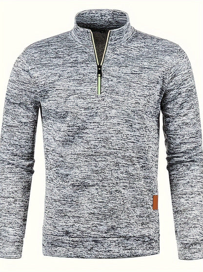 Heren fleece trui met halsrits