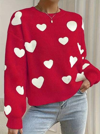 Stijlvolle dames trui met hartpatroon | Zachte en warme herfstkleding | 100% hoogwaardige katoenmix afbeelding 8
