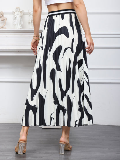 Modieuze plooirok van luxe katoenmix met grafische print | Shop nu afbeelding 2