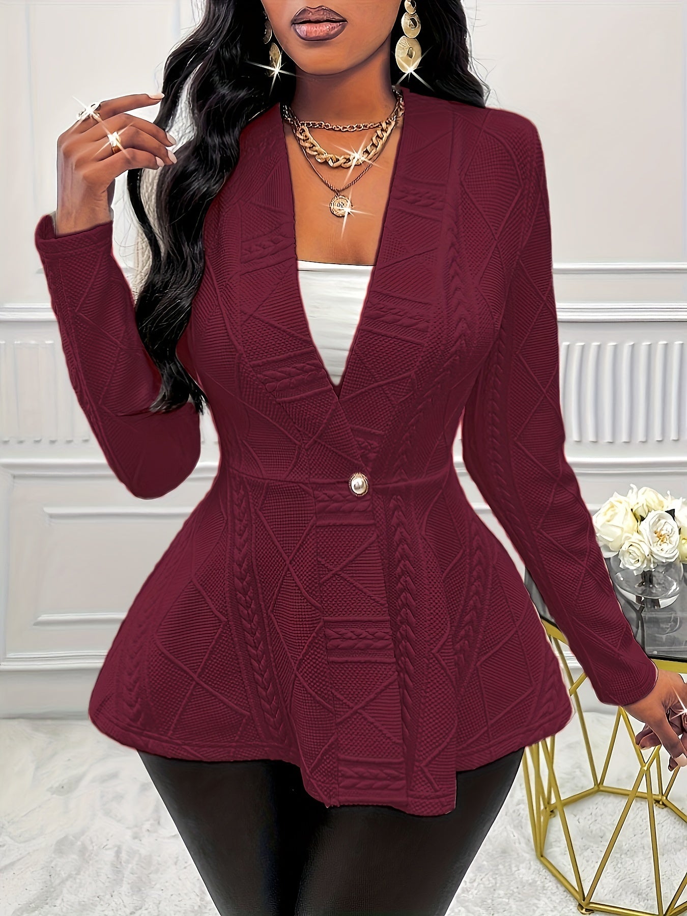 Lange Mouwen Blazer van Katoenmix | Tijdloze en Comfortabele Stijl afbeelding 7