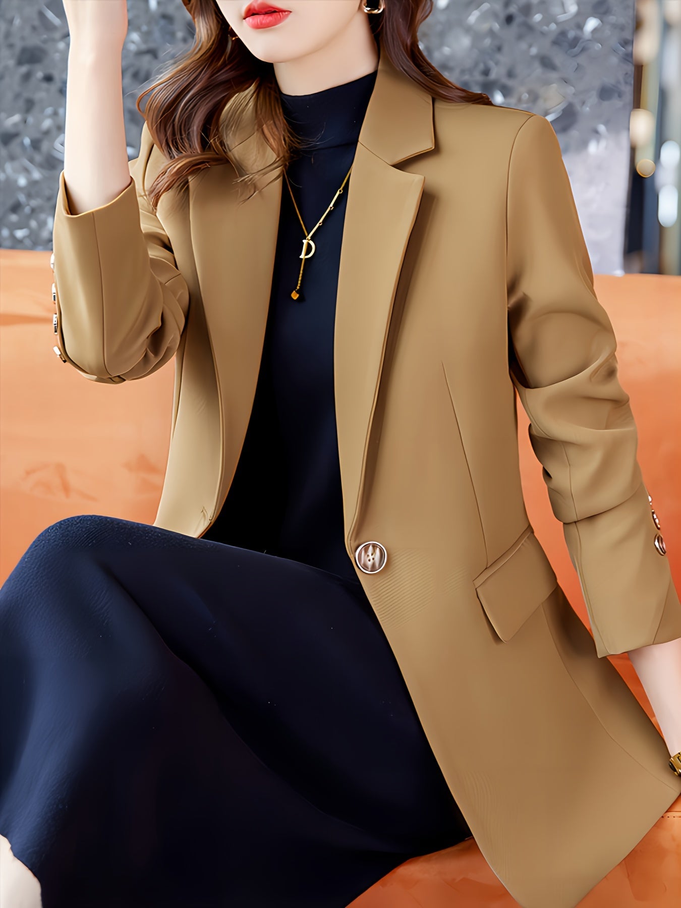 Stijlvol en veelzijdig: Ontdek de Perfecte Blazer voor Elke Gelegenheid! Luxe, duurzame katoenmix. Shop Nu. afbeelding 2