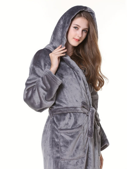 Stijlvolle en warme dames badjas van luxe katoenmix afbeelding 6