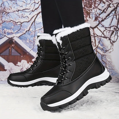 Warme Pluche Thermische Sneeuwlaarzen van Hoogwaardig Kunstleer - Comfort en Stijl voor de Winter afbeelding 4