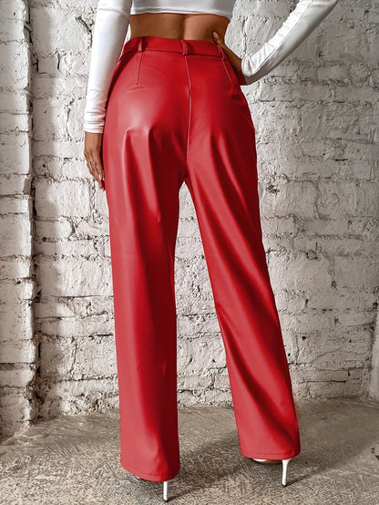 Stijlvolle hoge taille broek van katoenmix met luxe details | Perfect voor herfst en winter | Shop nu! afbeelding 6