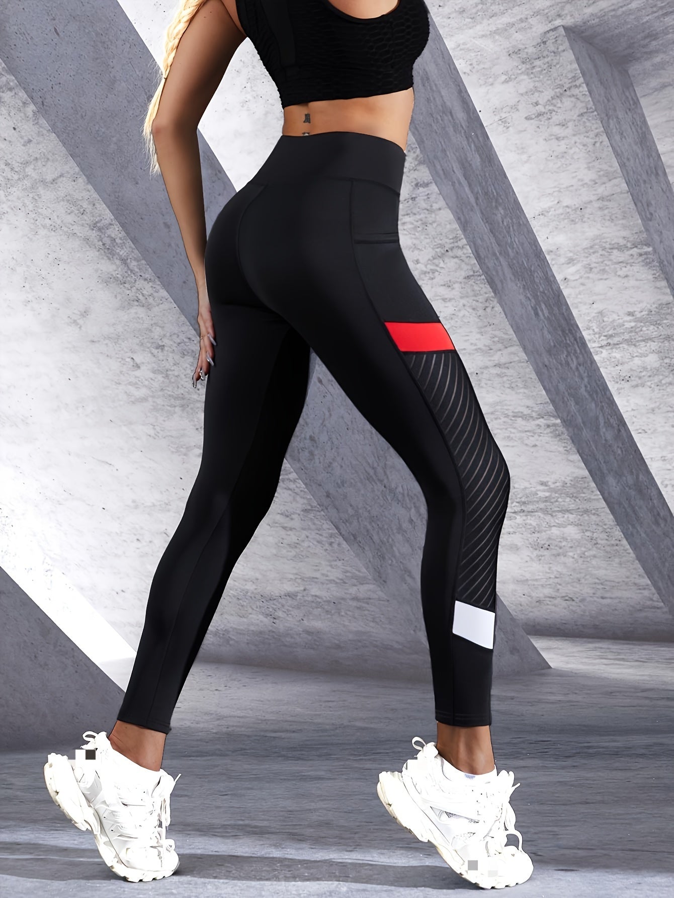 Hoge taille contrastkleurige yogaleggings voor optimale bewegingsvrijheid - comfortabel en trendy! afbeelding 7