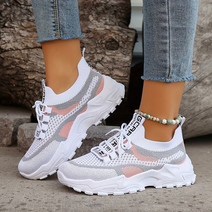 Colorblock gebreide sneakers afbeelding 4