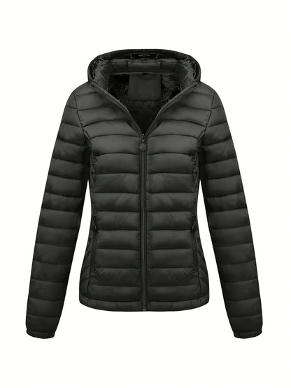 Modieuze gewatteerde ritsbare hoodie jas - stijlvol & warm voor elke gelegenheid! afbeelding 2