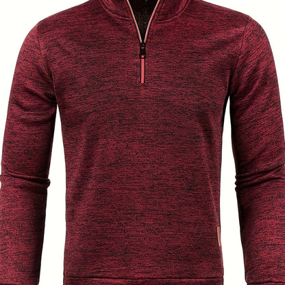Heren fleece trui met halsrits