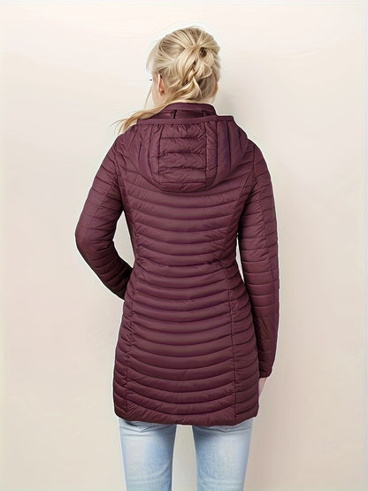Stijlvolle gewatteerde jas met capuchon, ideaal voor herfst en winter afbeelding 5