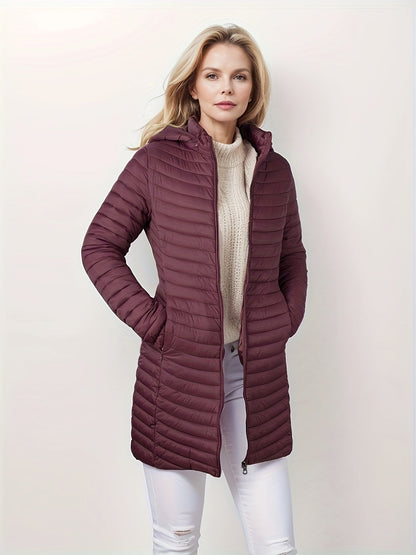 Stijlvolle gewatteerde jas met capuchon, ideaal voor herfst en winter afbeelding 8