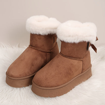 Effen damessnowboots met pluche voering afbeelding 4