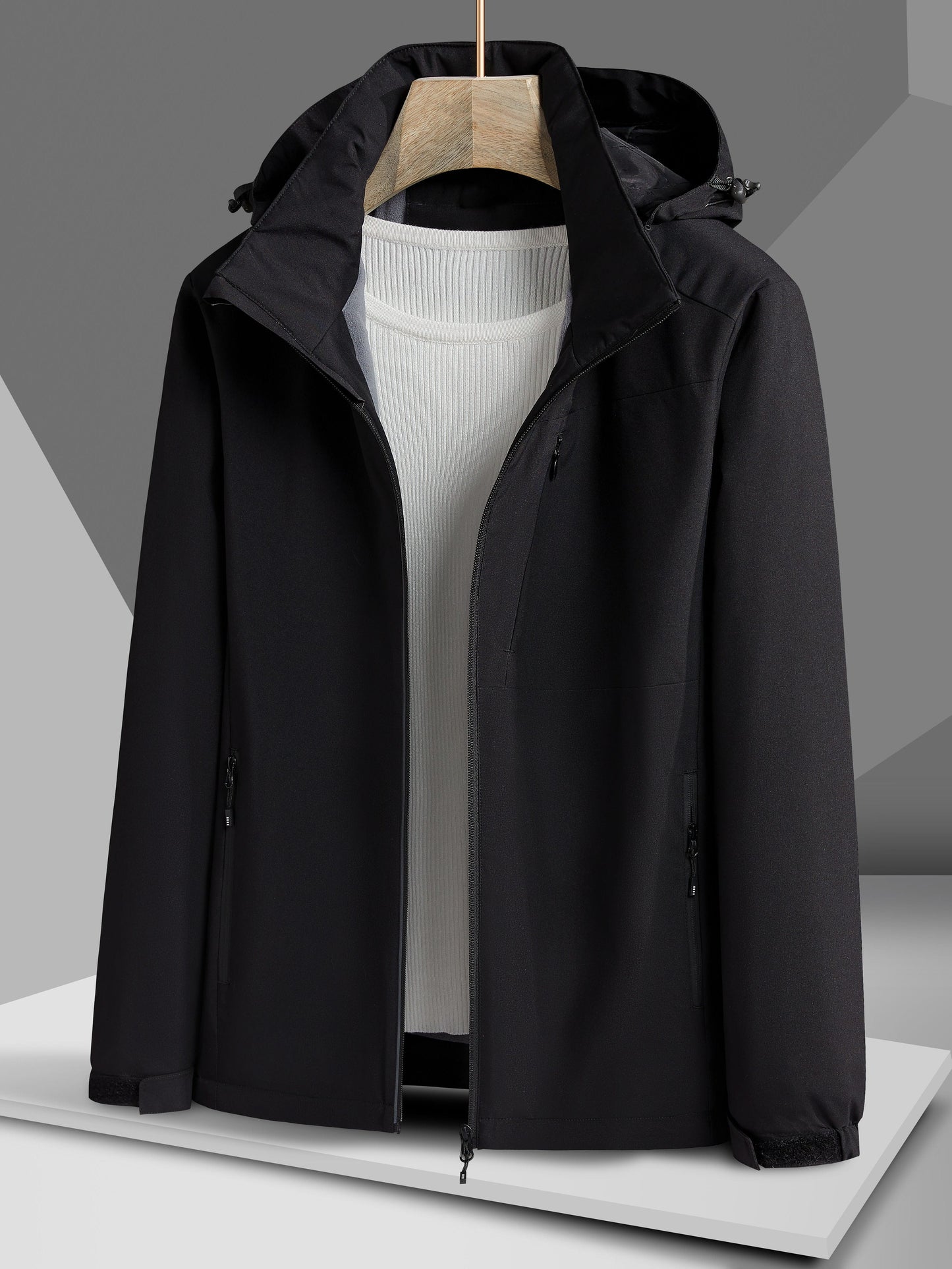Wind- en Waterdicht Outdoorjack met Polarfleecevoering en Capuchon | Bescherming en Comfort voor Buitenavonturen afbeelding 11