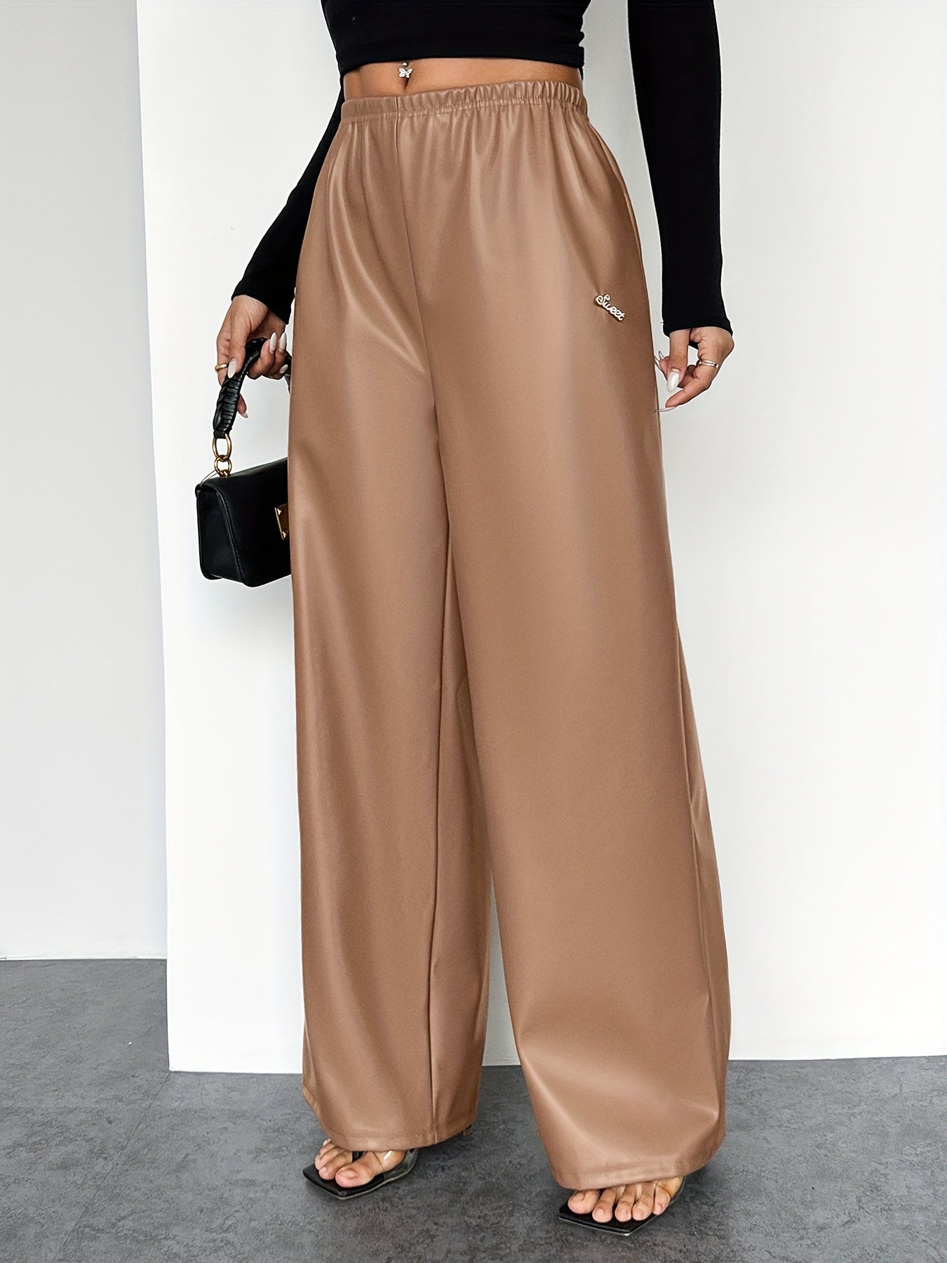 Stijlvolle en Comfortabele Dames Kunstlederen Broeken | Hoge Taille en Elastische Band | Herfst en Winter | Bestel Nu! afbeelding 6