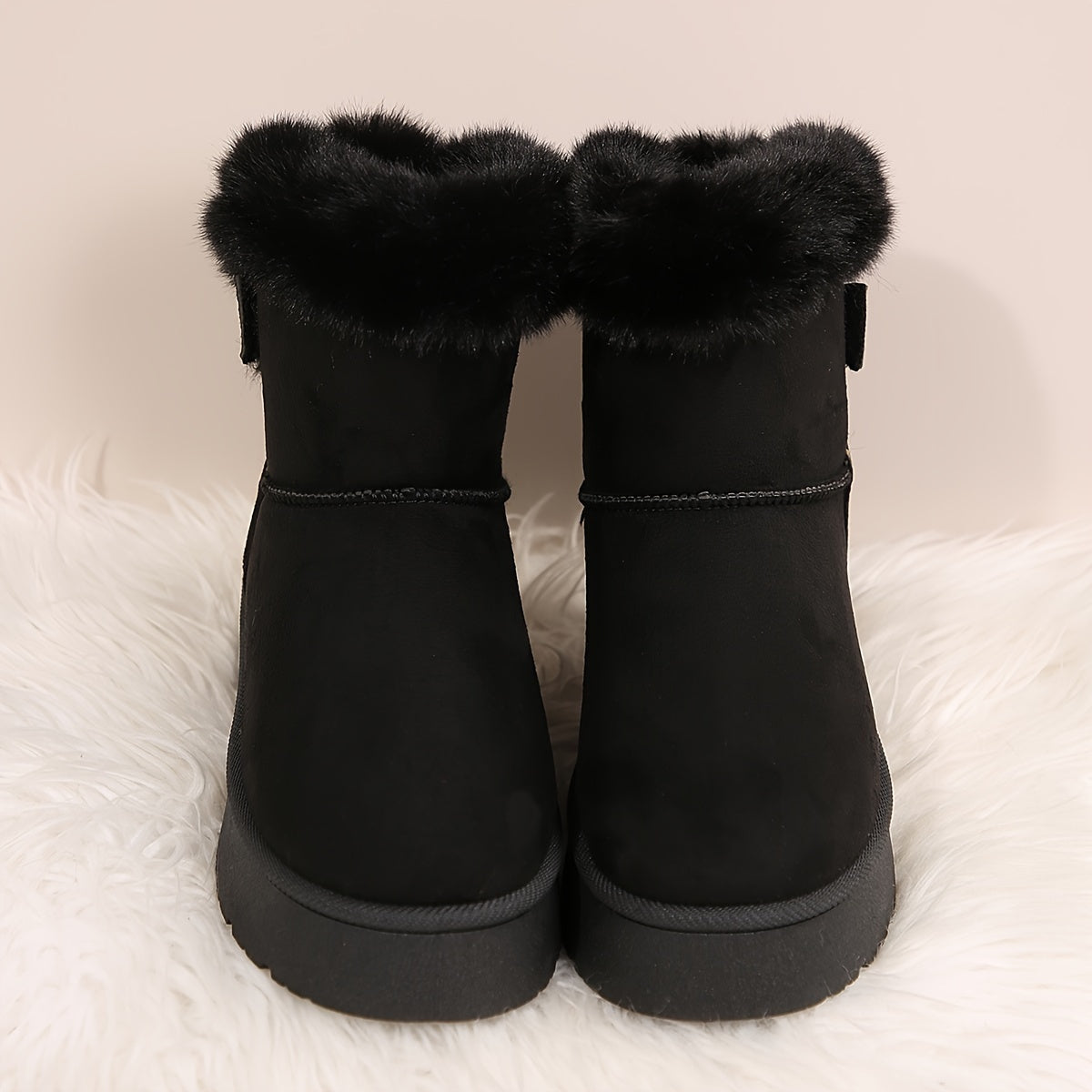 Effen damessnowboots met pluche voering afbeelding 7