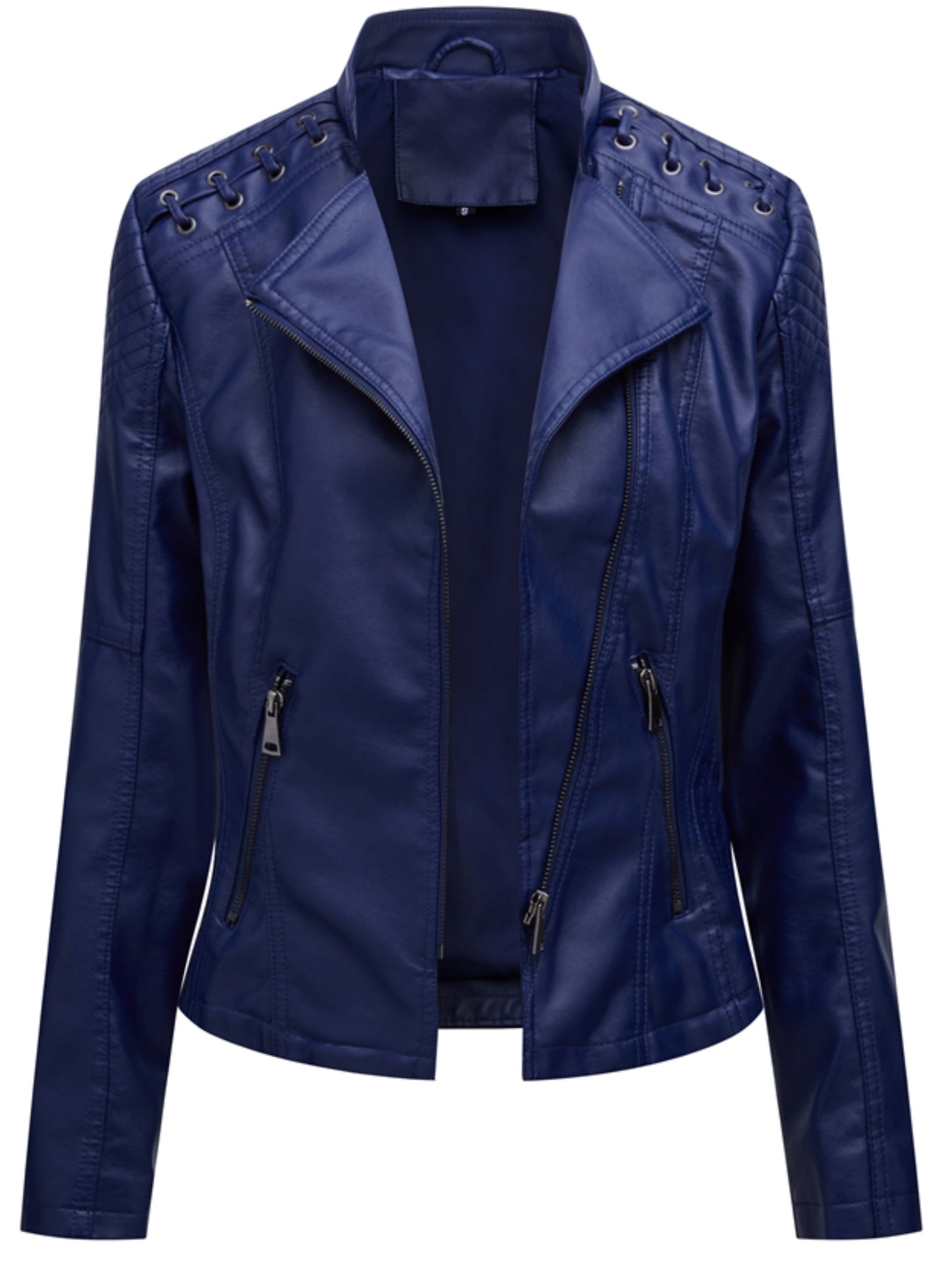Stijlvolle waterbestendige PU leren ritsjas: perfect voor herfst en winter! Met luxe uitstraling en skinny fit voor een tijdloze look. Shop nu. afbeelding 5