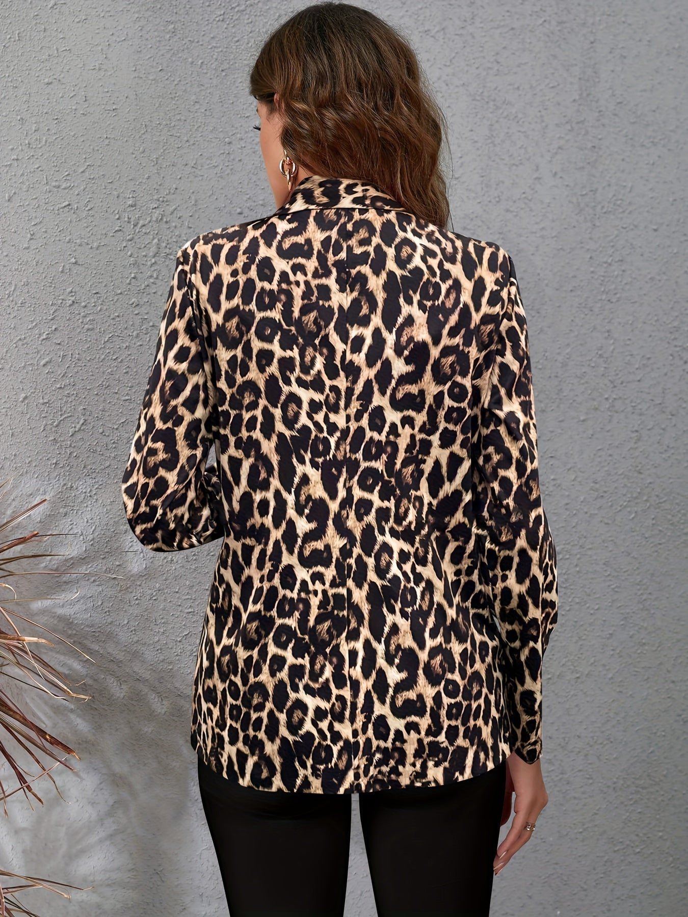 Stijlvolle Luipaardprint Blazer van Katoenmix | Elegante en veelzijdige toevoeging aan je garderobe afbeelding 3
