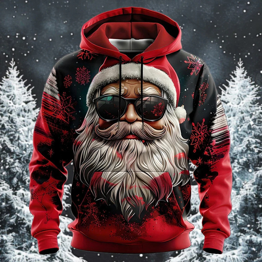 Feestelijke hoodie met rendier en sneeuwpop ontwerp