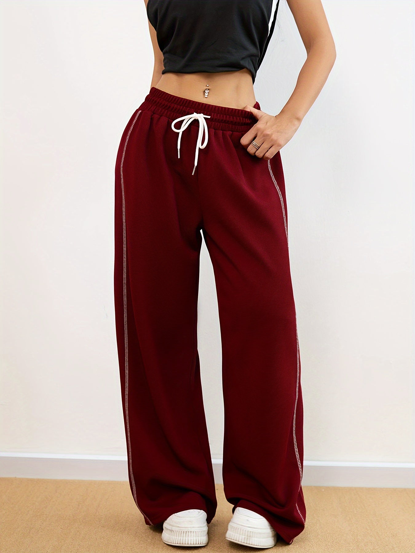 Stijlvolle dames joggingbroek met wafelpatroon - comfortabel en veelzijdig | Nu shoppen! afbeelding 10