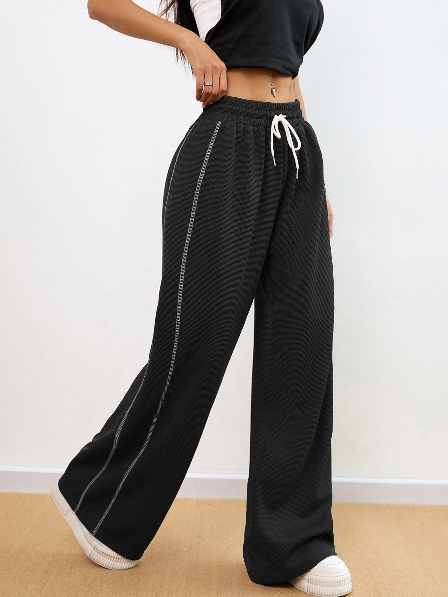 Stijlvolle dames joggingbroek met wafelpatroon - comfortabel en veelzijdig | Nu shoppen! afbeelding 11