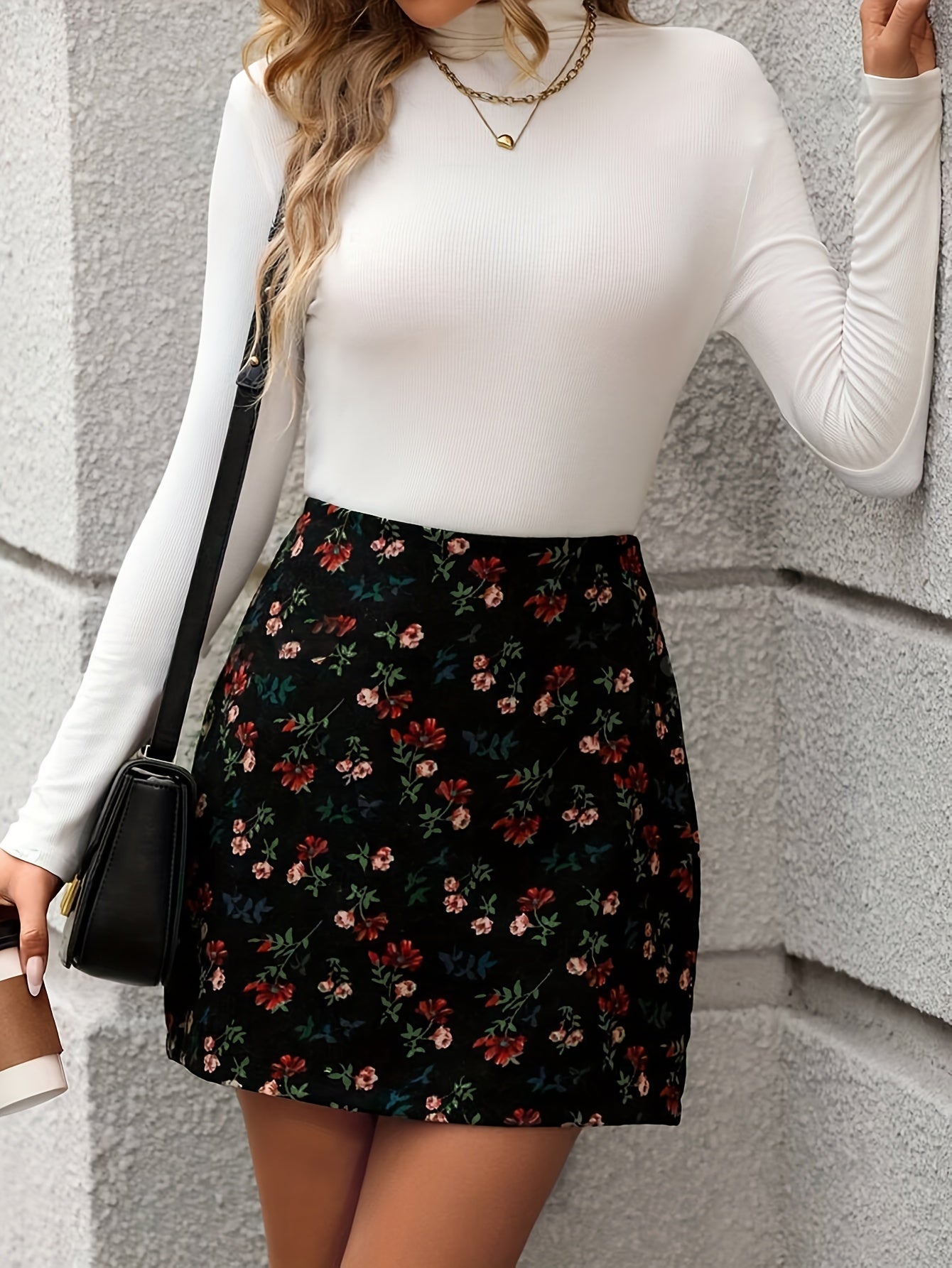 Stijlvolle herfst-/winterrok van luxe katoenmix - Shop nu! afbeelding 3