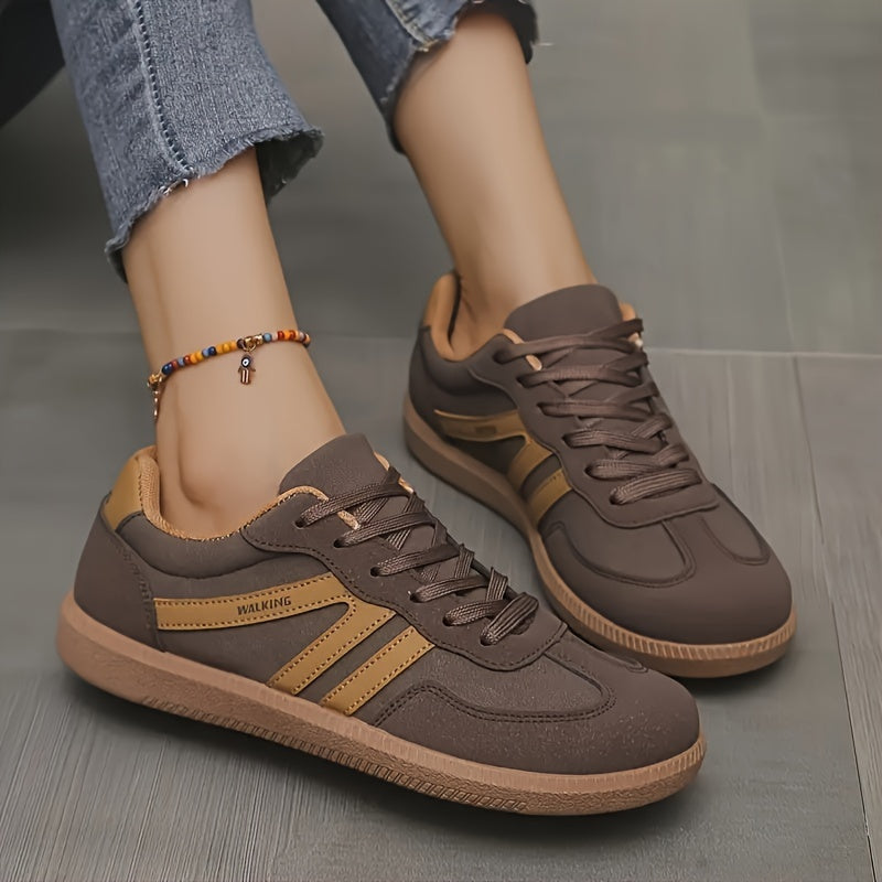 Lichtgewicht lage sneakers in effen kleur en printontwerp afbeelding 2