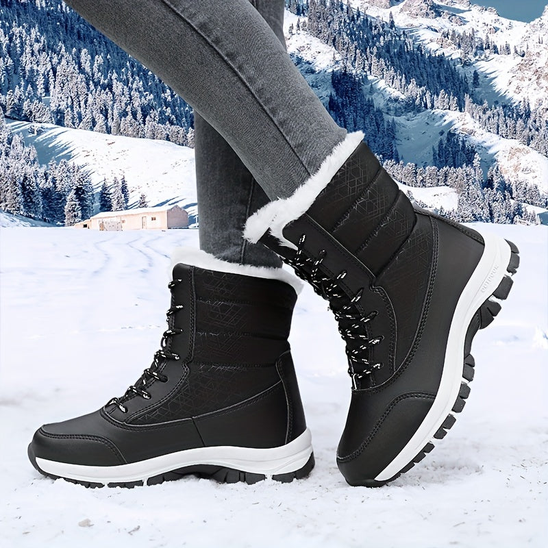 Warme Pluche Thermische Sneeuwlaarzen van Hoogwaardig Kunstleer - Comfort en Stijl voor de Winter afbeelding 13